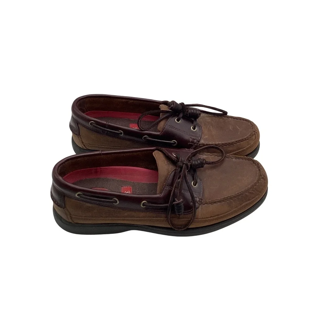 Bass Harry‎ II Mens 10.5 M Brown Leather Boat Shoes Loafers 1670-230 Deck Shoes